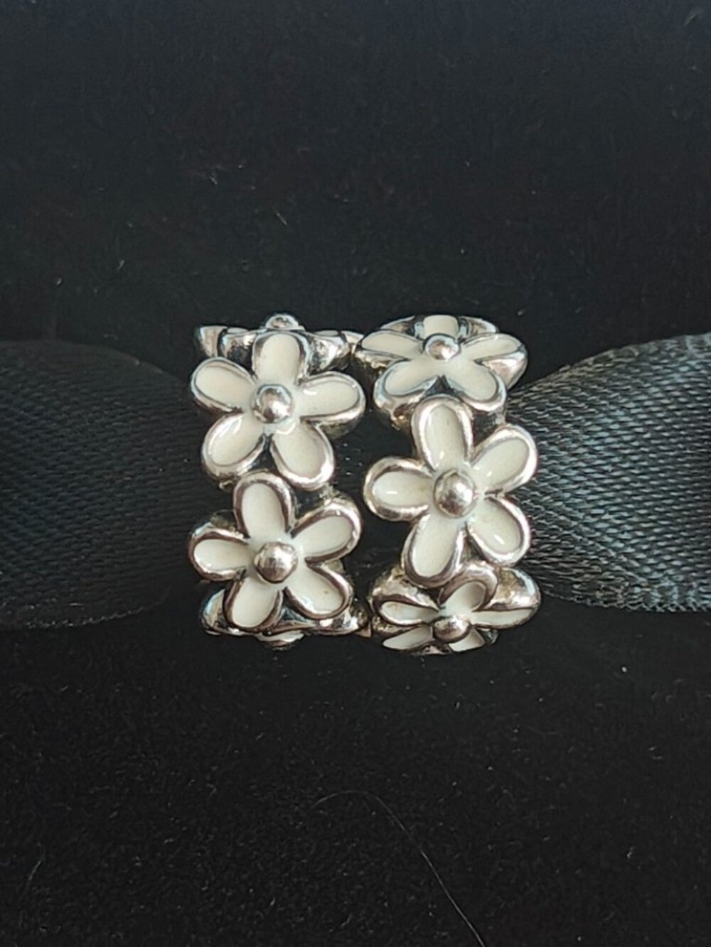 Authentic Pandora Set of 2 Darling Daisies Spacer Charms 791495EN12 Sterling